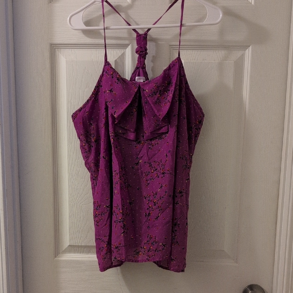 Magenta Racer Back Chiffon Tank